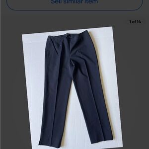 Lafayette 148 Sz 2 Cropped Bleecker Pants Women Black Stretch Cotton Blend